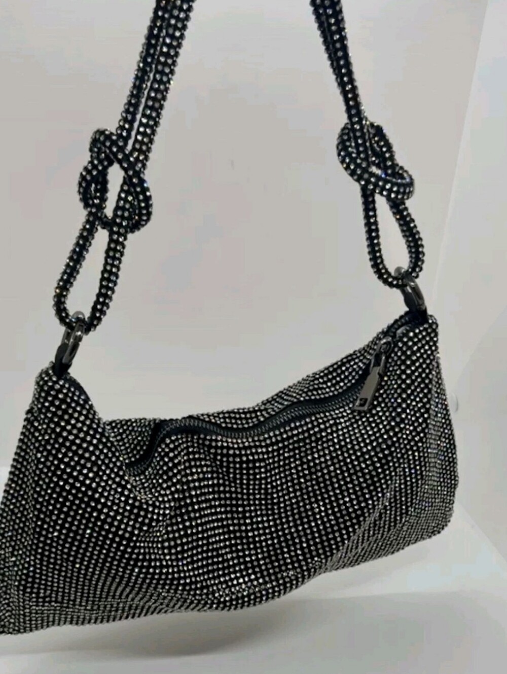 NWT Black Rhinestone Evening Bag